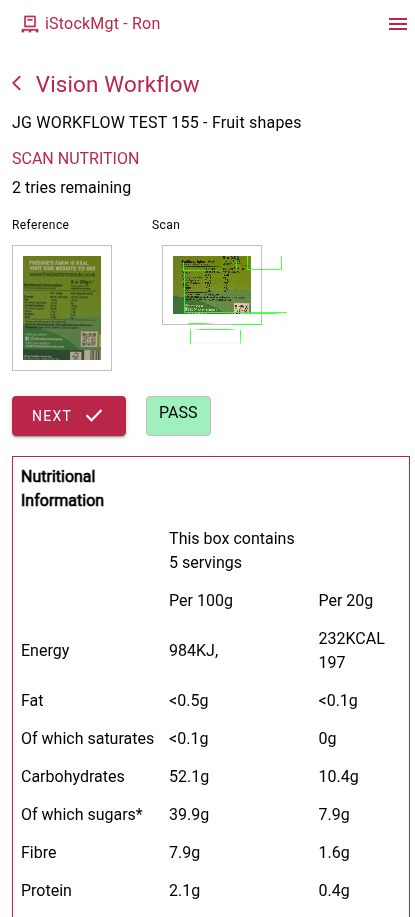 Nutritional Verification